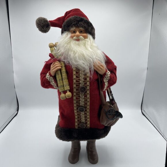Old World Music Santa Clause, Music scroll, Bag Of Instruments, 17” Tall - Picture 13 of 13